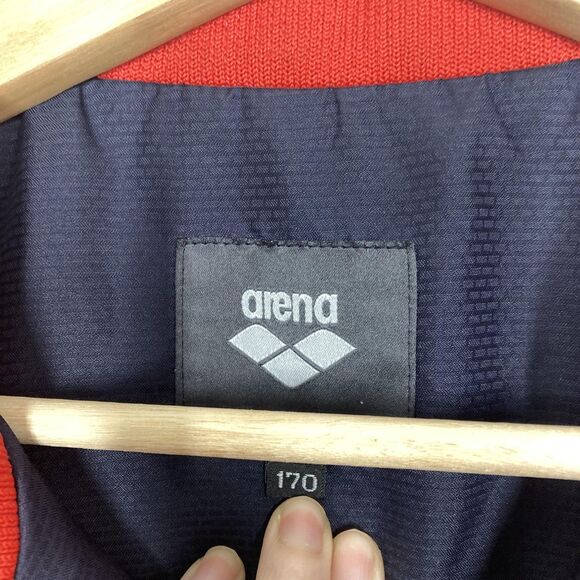 Arena Jacket Womens Medium Navy Red Full Zip Track Warm Up Swim Team 170 - Picture 7 of 16